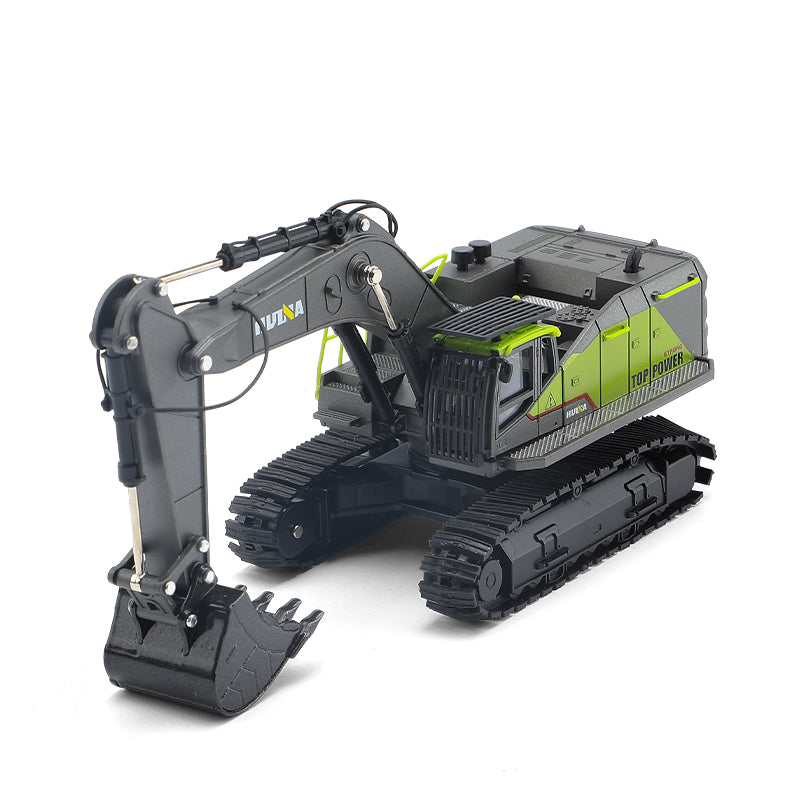 Huina 1721 1:50 Alloy Excavator Diecast Model - HugmieToys features realistic detailing, durable alloy build, and movable parts for collectors or kids.